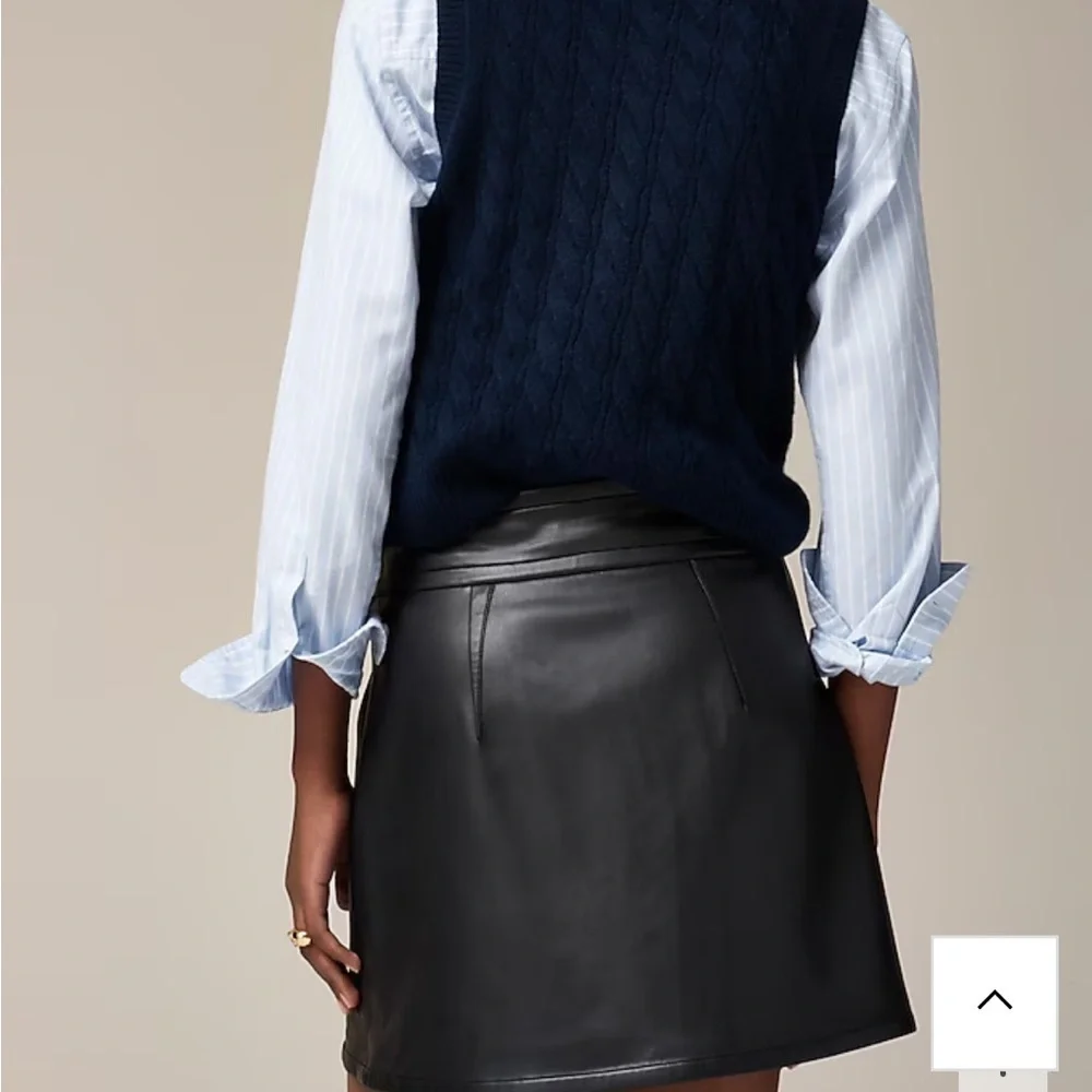 J crew Center-pleat mini skirt in faux leather